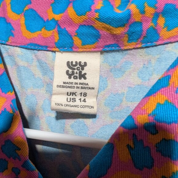Lucy & Yak Ragan jumpsuit blue leopard US 14 - Picture 4 of 4